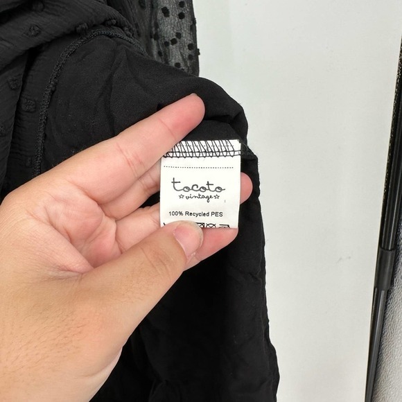 Tocoto Vintage Black Swiss Polka Dot Girls Dress Size 14Y - Picture 7 of 7